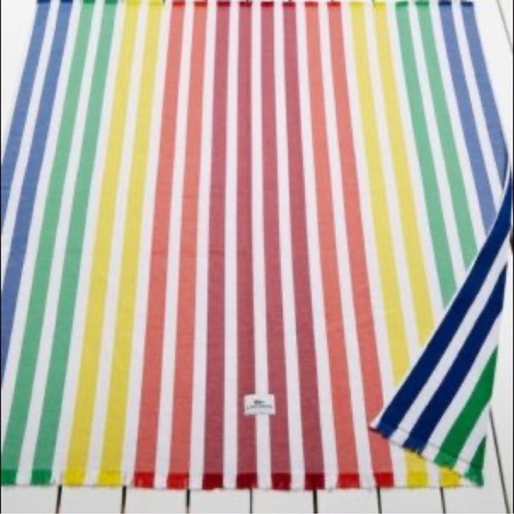 Lacoste Other - Lacoste Monaco Cotton Yarn-Dyed Stripe Jacquard Oversized Beach Blanket